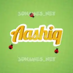 aashiq in Ladybugs style - 3D name wallpaper