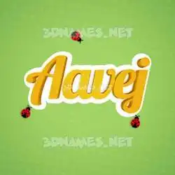 aavej in Ladybugs style - 3D name wallpaper