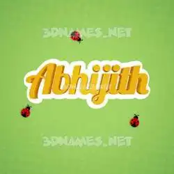 abhijith in Ladybugs style - 3D name wallpaper