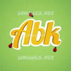 abk in Ladybugs style - 3D name wallpaper