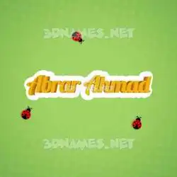 abrar ahmad in Ladybugs style - 3D name wallpaper
