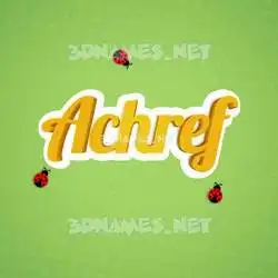 achref in Ladybugs style - 3D name wallpaper