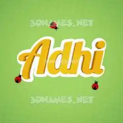 adhi in Ladybugs style - 3D name wallpaper