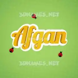 afgan in Ladybugs style - 3D name wallpaper