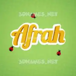 afrah in Ladybugs style - 3D name wallpaper