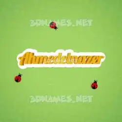ahmedelnazer in Ladybugs style - 3D name wallpaper