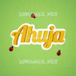 ahuja in Ladybugs style - 3D name wallpaper