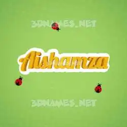 aishamza in Ladybugs style - 3D name wallpaper
