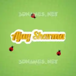 ajay sharma in Ladybugs style - 3D name wallpaper