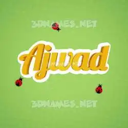 ajwad in Ladybugs style - 3D name wallpaper