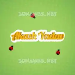 akash yadav in Ladybugs style - 3D name wallpaper