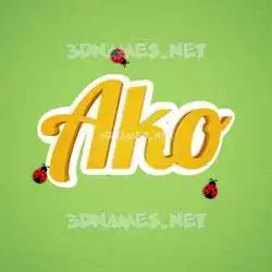 ako in Ladybugs style - 3D name wallpaper