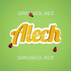 alech in Ladybugs style - 3D name wallpaper