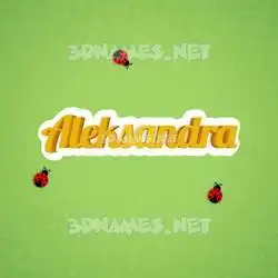 aleksandra in Ladybugs style - 3D name wallpaper