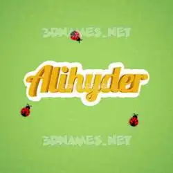 alihyder in Ladybugs style - 3D name wallpaper