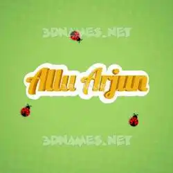 allu arjun in Ladybugs style - 3D name wallpaper