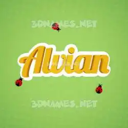 alvian in Ladybugs style - 3D name wallpaper