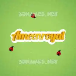 ameenroyal in Ladybugs style - 3D name wallpaper