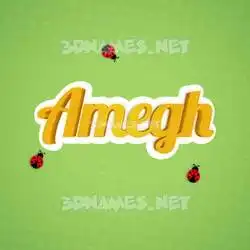 amegh in Ladybugs style - 3D name wallpaper