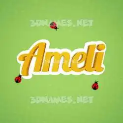 ameli in Ladybugs style - 3D name wallpaper