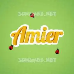 amier in Ladybugs style - 3D name wallpaper