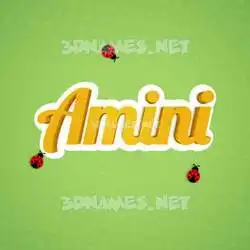 amini in Ladybugs style - 3D name wallpaper
