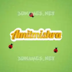 amitmishra in Ladybugs style - 3D name wallpaper