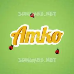 amko in Ladybugs style - 3D name wallpaper