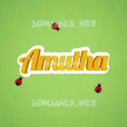 amutha in Ladybugs style - 3D name wallpaper