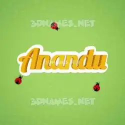 anandu in Ladybugs style - 3D name wallpaper