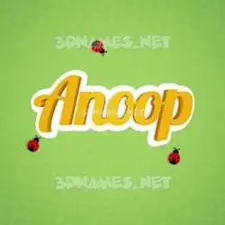 anoop in Ladybugs style - 3D name wallpaper