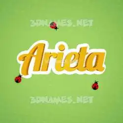 arieta in Ladybugs style - 3D name wallpaper