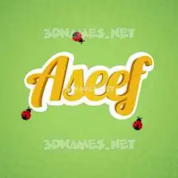 aseef in Ladybugs style - 3D name wallpaper