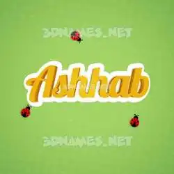 ashhab in Ladybugs style - 3D name wallpaper