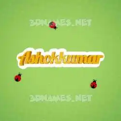 ashokkumar in Ladybugs style - 3D name wallpaper