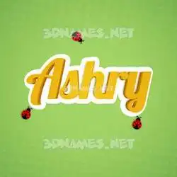 ashry in Ladybugs style - 3D name wallpaper