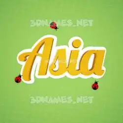 asia in Ladybugs style - 3D name wallpaper