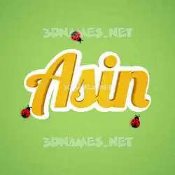 asin in Ladybugs style - 3D name wallpaper