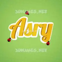 asry in Ladybugs style - 3D name wallpaper