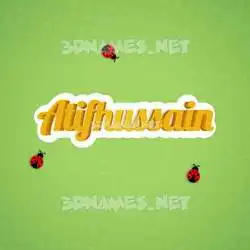 atifhussain in Ladybugs style - 3D name wallpaper