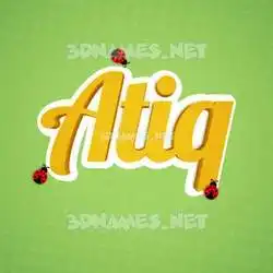 atiq in Ladybugs style - 3D name wallpaper