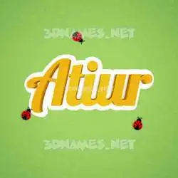 atiur in Ladybugs style - 3D name wallpaper