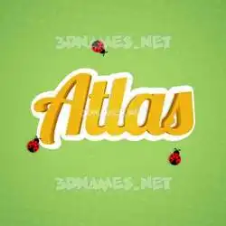 atlas in Ladybugs style - 3D name wallpaper