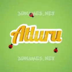 atluru in Ladybugs style - 3D name wallpaper