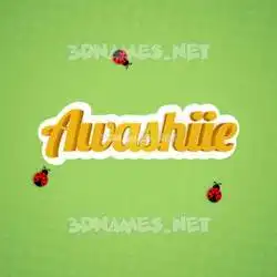 awashiie in Ladybugs style - 3D name wallpaper