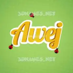 awej in Ladybugs style - 3D name wallpaper