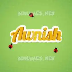 awnish in Ladybugs style - 3D name wallpaper