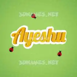 ayeshu in Ladybugs style - 3D name wallpaper