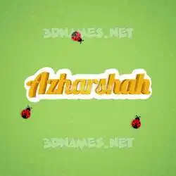 azharshah in Ladybugs style - 3D name wallpaper