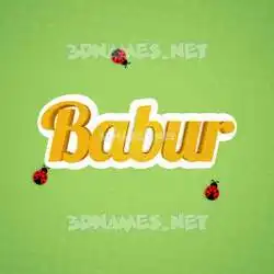 babur in Ladybugs style - 3D name wallpaper